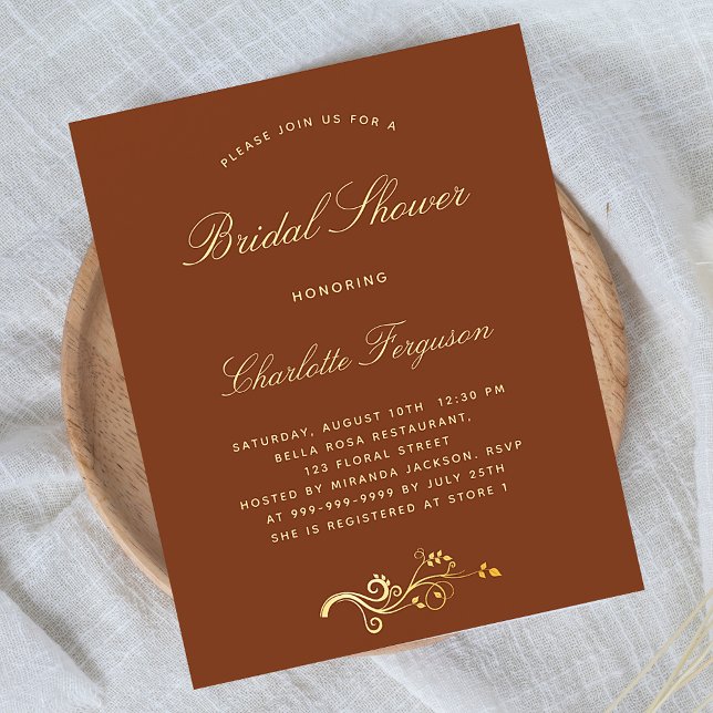 Papier Burnt orange rousses nuptiale invitation budget do (Créateur téléchargé)