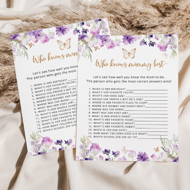Papier Butterly Qui connaît maman meilleur baby shower je (Créateur téléchargé)