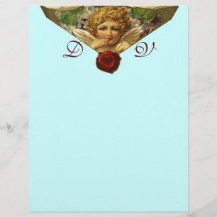Papier CACHET DE CIRE ANGEL HEART Monogramme Bleu