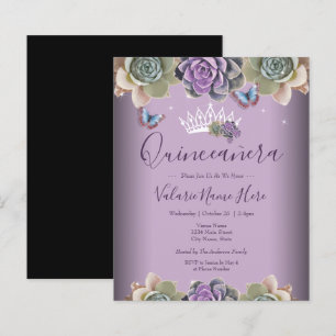 Papier Cactus et papillon Elegant Quinceanera