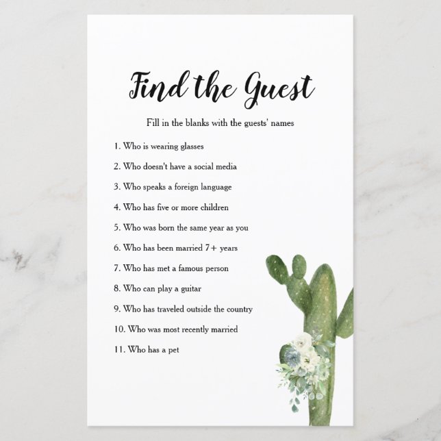Papier Cactus Floral Taco 'à propos de l'amour Trouvez le (Devant)