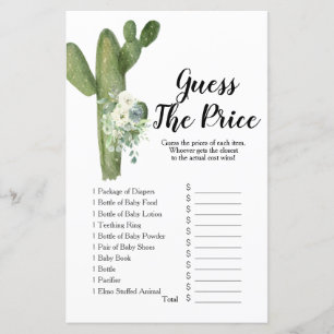 Papier Cactus Taco bout Love Devinez le prix Jeu