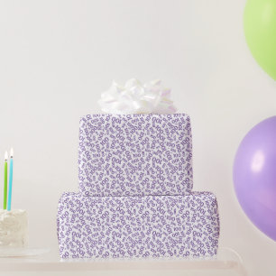 Papier Cadeau 100e Motif de nombre aléatoire violet/blanc petit