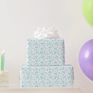 Papier Cadeau 100e Tesl/blanc Motif de nombre aléatoire petit