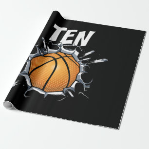 Papier Cadeau 10 ans de basket-ball 10e garçon