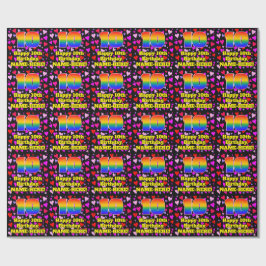 Papier Cadeau 10e anniversaire : Amour Hearts Motif, Arc-en-ciel