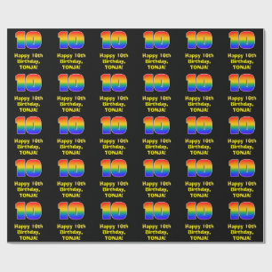 Papier Cadeau 10e anniversaire : Arc-en-ciel coloré inspiré #