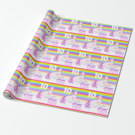 Papier Cadeau 10e anniversaire licorne aquarelle papier d'emball
