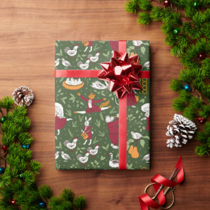 Papier Cadeau 12 jours de Noël-Animaux d'art folklorique