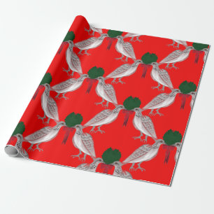 Papier Cadeau 12 jours de Noël Deux tourterelles
