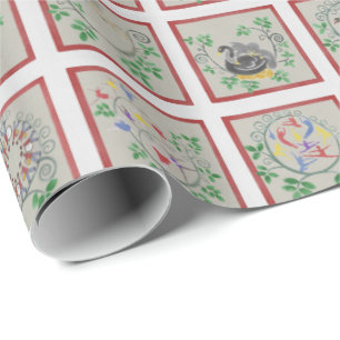 Papier Cadeau 12 jours de papier d'enveloppement de Noël