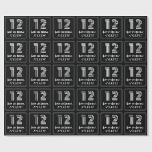 Papier Cadeau 12e anniversaire : Art Déco Inspiré Look "12" avec