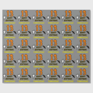 Papier Cadeau 13e anniversaire : Thème d'Halloween Éffrayant, No