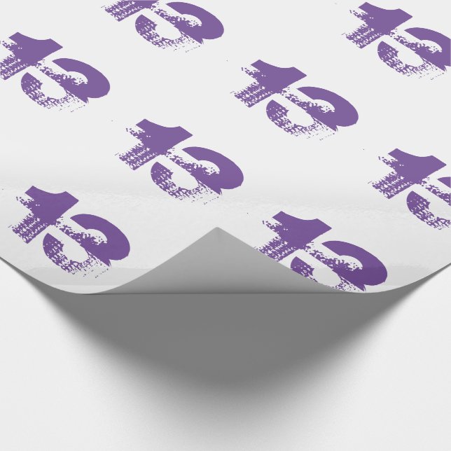 Papier Cadeau 13ème anniversaire pour n'importe qui, pourpre sur (Coin)