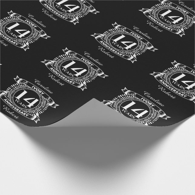 Papier Cadeau 14E anniversaire de l'IVORY mariage (Coin)
