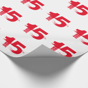 Papier Cadeau 15ème anniversaire pour n'importe qui, rouge sur