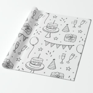 Papier Cadeau 16- motif papier d'emballage d'anniversaire