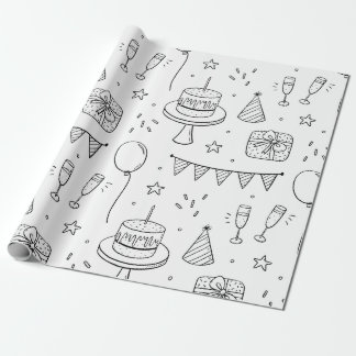 Papier Cadeau 16- motif papier d'emballage d'anniversaire