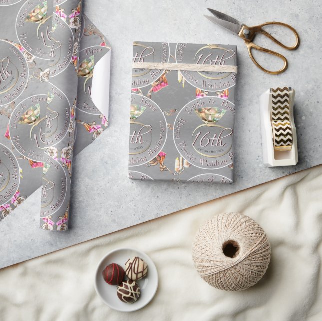 Papier Cadeau 16e anniversaire du Mariage de cire (Artisanat)