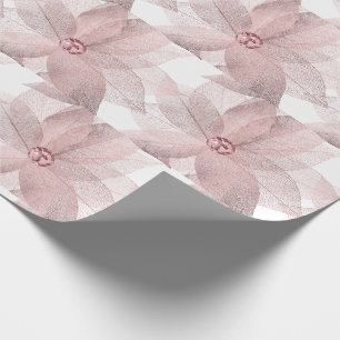 Papier Cadeau 16ème blanc d'anniversaire nuptiale blanc floral