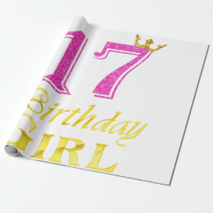 Papier Cadeau 17e anniversaire fille princesse chemise 17 ans 17