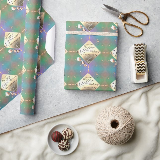 Papier Cadeau 18e anniversaire du Mariage Acquamarine (Artisanat)