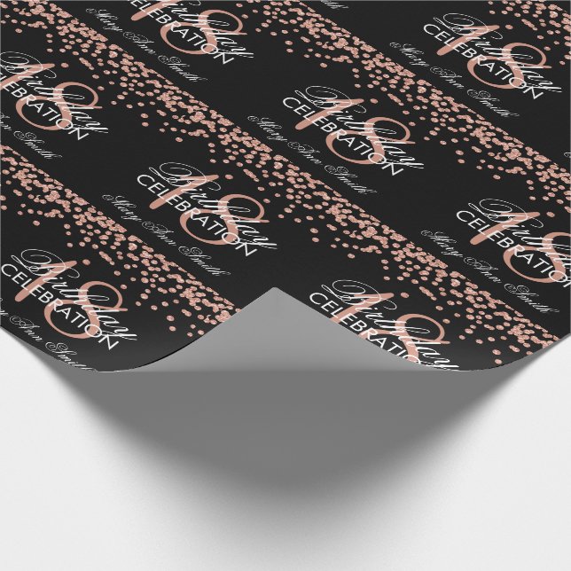 Papier Cadeau 18ème Confettis roses de parties scintillantes de (Coin)
