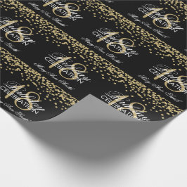 Papier Cadeau 18ème Noir de confettis de parties scintillantes