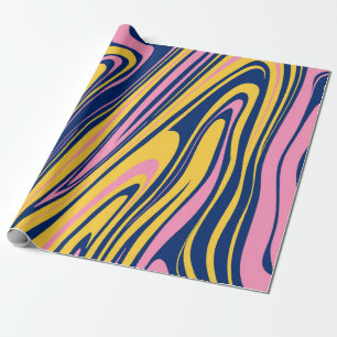 Papier Cadeau 1960 Style Color Waves Arrière - plans. Wavy Psych