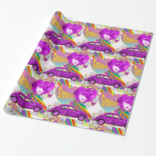 Papier Cadeau 1960 Thème Fête Super Fille Anniversaire