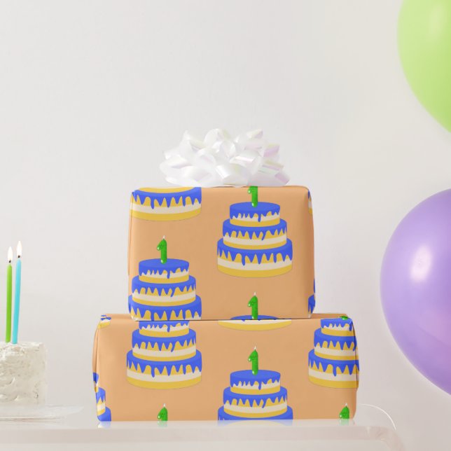 Papier Cadeau 1er anniversaire Blue Cake (Cadeaux de fête)