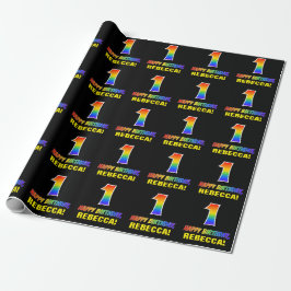 Papier Cadeau 1er anniversaire : Bold, amusant, simple, arc-en-c