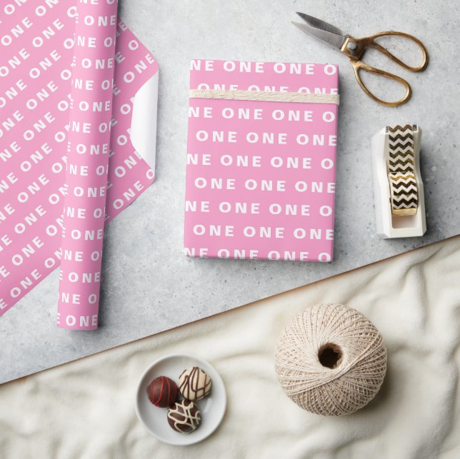 Papier Cadeau 1er anniversaire mignon Boho rose fille enfants (Artisanat)