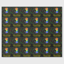 Papier Cadeau 1er anniversaire : Symboles de musique colorée, Ar