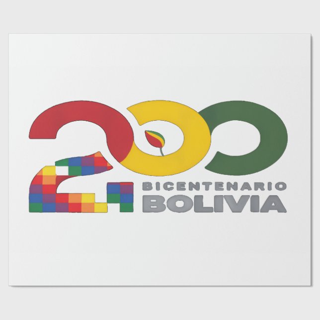 Papier Cadeau 200 años bicentenario de Bolivia (Plat)