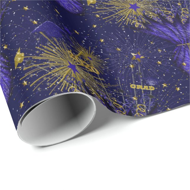 Papier Cadeau 2020 Grad Centerpiece-bleu foncé-cadeau enveloppem (Coin rond)