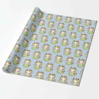 Papier Cadeau 2023 Année du Dragon Mochi Kawaii Nouvel An