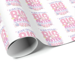 Papier Cadeau 2024 Grande Soeur en attente de nouveau bébé