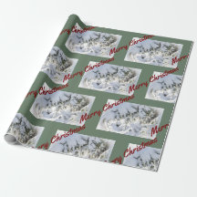 2025 Christmas Wrapping Paper:  Snow on Evergreen