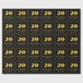 Papier Cadeau 20e anniversaire - Art Déco Inspiré Look "20" & No