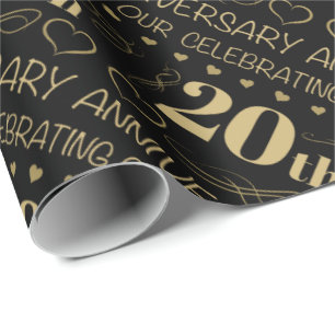 Papier Cadeau 20e anniversaire du Mariage