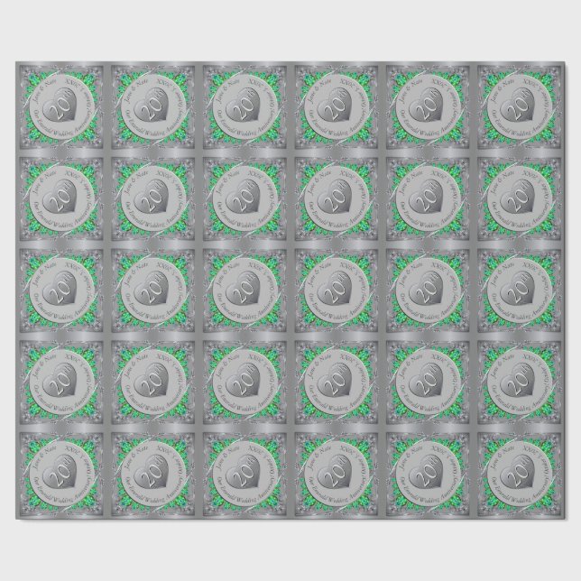 Papier Cadeau 20e anniversaire du Mariage Emerald Platinum (Couture)