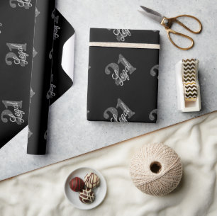 Papier Cadeau 21 et juridique Parties scintillant Argent Faux
