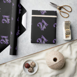 Papier Cadeau 21 et juridique Purple Faux Parties scintillant