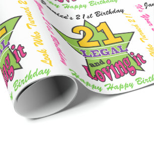 Papier Cadeau 21 juridique et l'aimant - 21ème anniversaire