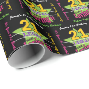 Papier Cadeau 21 juridique et l'aimant - 21ème anniversaire