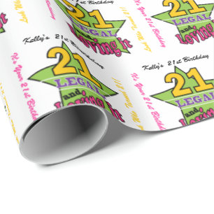 Papier Cadeau 21 juridique et l'aimant - 21ème anniversaire