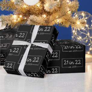 Papier Cadeau 21e anniversaire 21 dans 22 est 2001 Anniversaire 