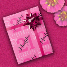 21e anniversaire Typographie rose moderne