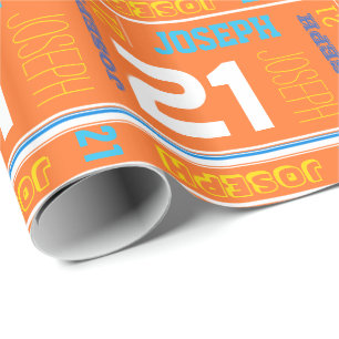 Papier Cadeau 21ème enveloppe personnalisée de sport